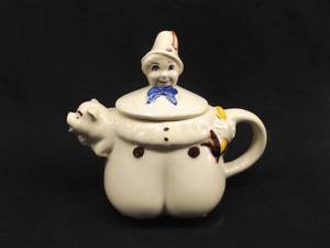 Vintage Tom The Pipers Son TeapotBiscuit Jar