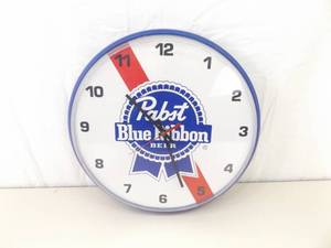 WORKING Pabst Blue Ribbon 12.75 Wall Clock