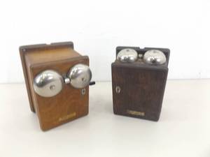 2 Antique Wood Western Electric Wall Ringers