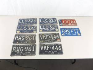 Lot of 1970s Michigan License Plate Pairs