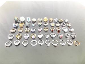 Lot of 50 WOW Costume Jewelry Rings