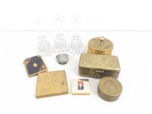 Lot of Vintage Perfume Bottles, Compacts, and Powder Jars