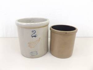 Antique Red Wing #2 and 1 Gallon Crockpots&nbsp