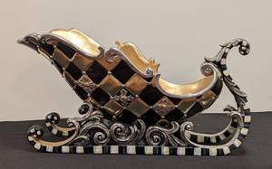lot 3 image: MacKenzie Childs Precious Metals Decorative Sleigh