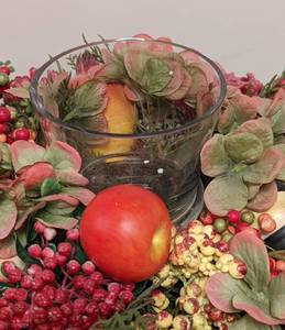 lot 6 image: MacKenzie Childs Autumn Sunset Grand Candle Stand