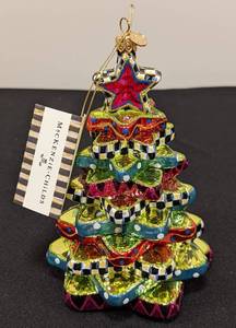 lot 8 image: MacKenzie Childs Star Tree Glass Ornament