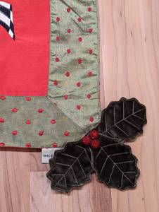lot 4 image: MacKenzie Childs Embroidered Holly Tablecloth