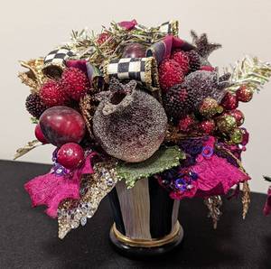 lot 11 image: Pair of Petite Mackenzie Childs Sugarplum Centerpieces
