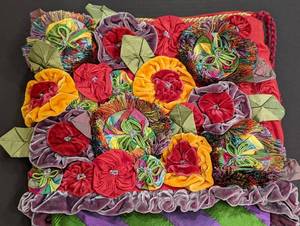 lot 17 image: MacKenzie Childs Floral Velvet Stocking