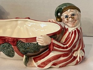 lot 62 image: Two Fitz and Floyd Vintage Holiday Serving Dishes or Candy Bowls