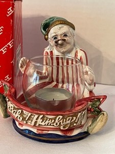 lot 63 image: RARE Vintage Fitz and Floyd 1993 Christmas Carol Votive Holder