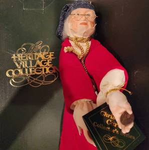 lot 132 image: Dept. 56 Heritage Village Collection Scrooge Christmas Stocking