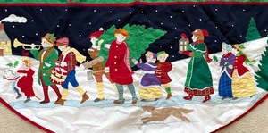 lot 178 image: New House of Hatten Inc Bringing Home the Tree by Ed Parker Tree Skirt
