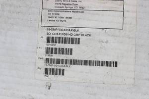 lot 146 image: 1000 Ft Spool Of Liberty Wire  18- CMP- VID - COAX- Black