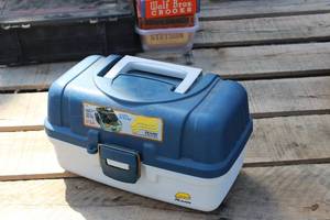 lot 30 image: 2 Tray Blue Tackle Box