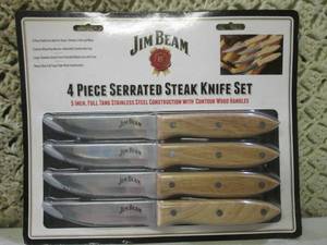 lot 15 image: (H-1) Jim Beam 4pc Serrated Steak K...