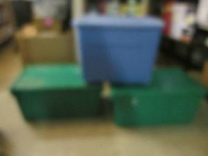 lot 182 image: (F-2) 3 Totes with Lids...