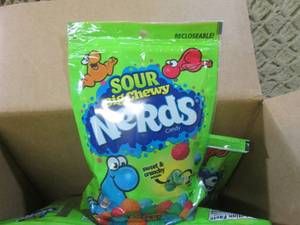 lot 303 image: (C-1) Case 8 Bags Sour Big Chewy Ne...