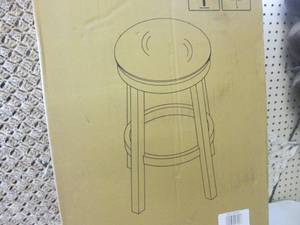 lot 5 image: (D-4) 24 Round Bar Stool Black Fau...