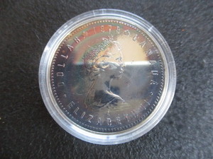 15. 1978 Canadian Silver Dollar - Edmonton Olympic Games with Natural Beautiful BlueRainbow Toning on Obverse