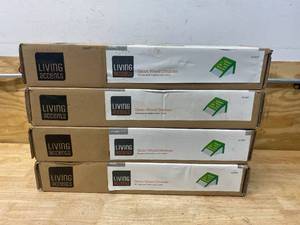 LIVING ACCENTS Lot of 4- Green Wood Ottomans
