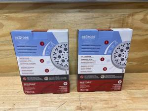 PFISTER Lot of 2- Restore Polished Chrome 3-Spray Shower Heads