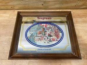 Seagrams Seven Crowns Of Sports Collection Bar Mirror Canada Russia 1972 Hockey- 20 x 17