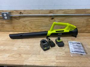 RYOBI ONE 18V 90 MPH 200 CFM Cordless Battery Leaf BlowerSweeper with 2.0 Ah Battery and Charger