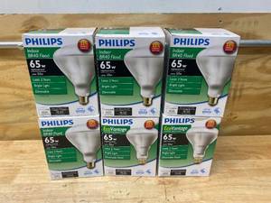 PHILIPS Lot of 6- 50-Watt Equivalent Halogen BR40 Flood Light Bulbs