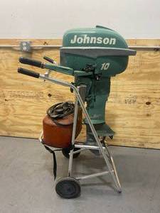 JOHNSON Boat Motor with Gas Can (stand Not included)