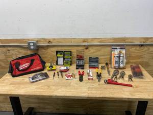 Lot of Miscellaneous ToolsHandyman Items in Milwaukee Tool Bag