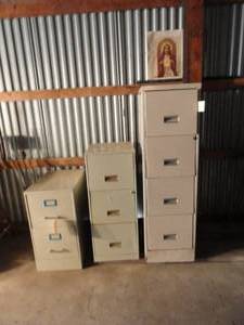 3 Metal Filing Cabinets