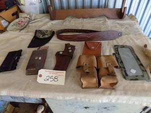Gun Leather holster, Rifle Sling, Knife Bag (Leather)