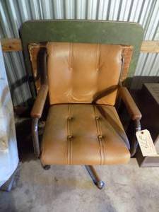 Vintage Office Chair (Leather) and 2 Vintage Coffee Tables
