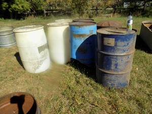 Barrel Lot - Plastic and Metal - 55 gal Drums