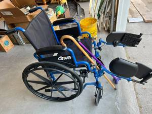 lot 134 image: Wheelchair & Canes