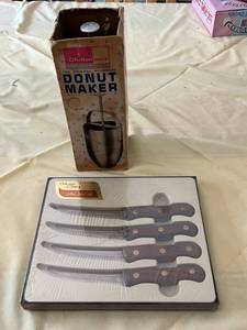 lot 199 image: New Chicago Cutlery Knives & Donut Maker