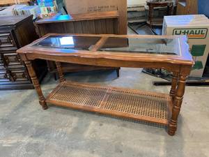 lot 77 image: Glass Top Sofa Table