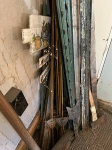 lot 79 image: Fence Posts, Long Clamps & Axe
