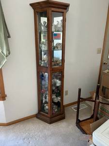 lot 175 image: Wall Display Cabinet with Glass Shelves