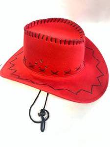 New Red Faux Suede Cowboy Hat