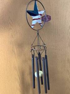 Red White Blue Star Wind Chimes 21 Inches Long