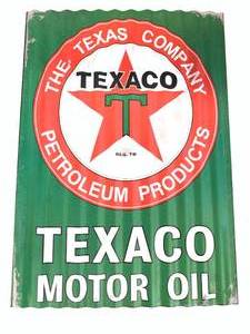 Corrugated Texaco Metal Sign 11X16