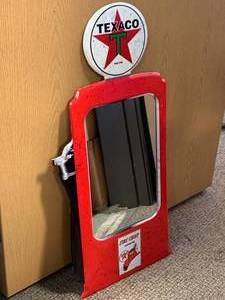 Large 31 12 Inch Tall Texaco Gas Pump Fire Chief Metal Mirror