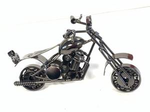Metal Motorcycle Sculpture 6 Inches Long