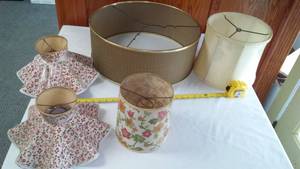 lot 92 image: (5) Lamp Shades  Vintage