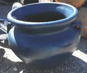 lot 231 image: Blue Outdoor Pot 17 In. Top. Pottery