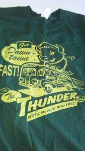lot 279 image: Vintage NDSU Bison Bus T-Shirt Large