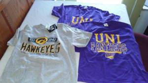 lot 280 image: (3) T-Shirts  New Iowa Hawkeyes, UNI Panthers