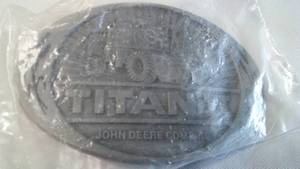 lot 304 image: John Deere Belt Buckle Titan II Combine Pewter In Package